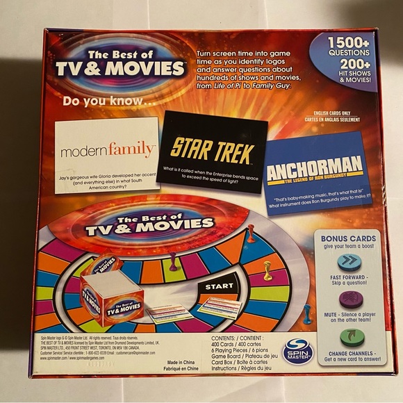 -The Best Of TV & Movies Board Game by Spin Master - Picture 2 of 2